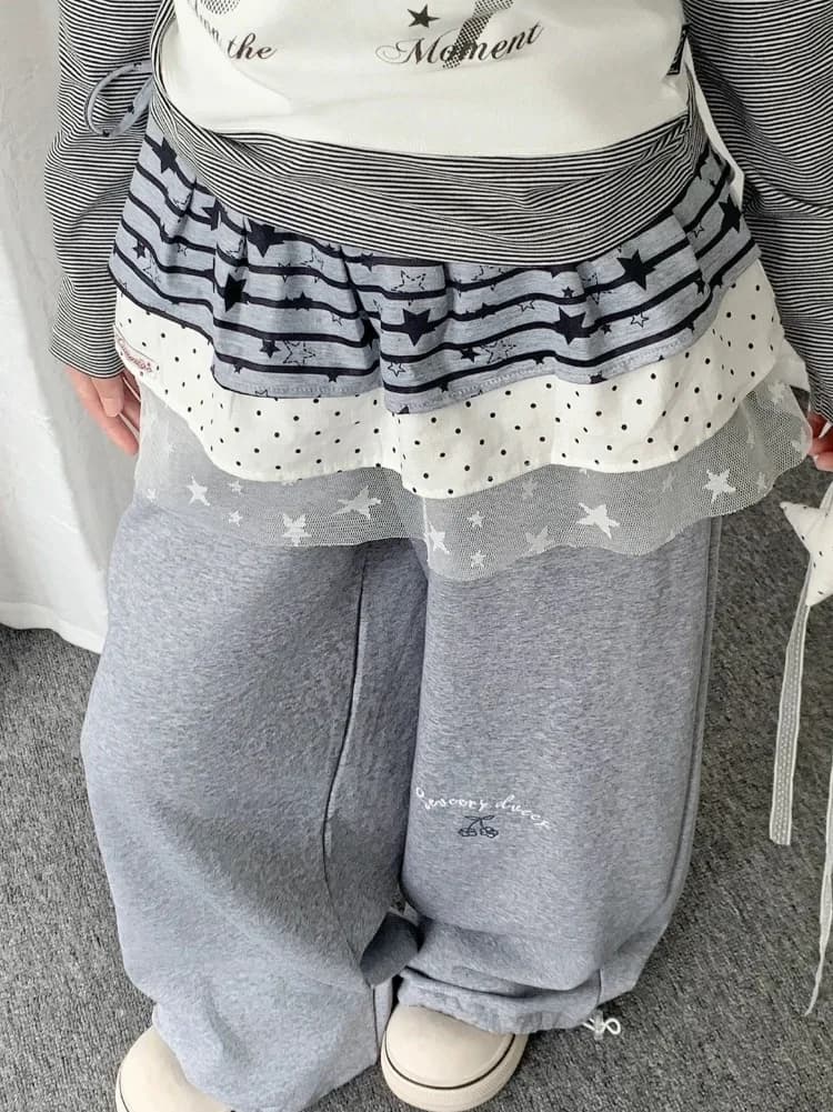 Harajuku Stripe Patchwork Grunge Skirts Women Y2k Aesthetic High Waist Cake Mini Skirt Streetwear Vintage Bandage Kawaii Jupe