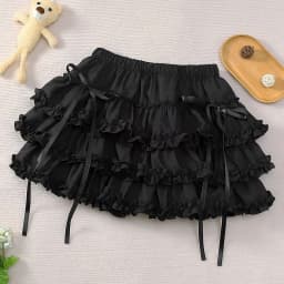 Y2K Spicy Girl Punk Pumpkin Cake Short Skirt Girl Subculture Lolita Faldas Lace Slim Faldas Mujer Moda 2026 Black Skirts