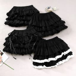 Y2K Spicy Girl Punk Pumpkin Cake Short Skirt Girl Subculture Lolita Faldas Lace Slim Faldas Mujer Moda 2026 Black Skirts