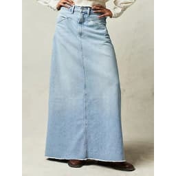 Casual Straight Denim Half Length Skirt High Waist A-Line Long Skirt for Young Women 18-24 Years Old Spring Season China Made