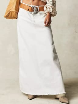 Casual Straight Denim Half Length Skirt High Waist A-Line Long Skirt for Young Women 18-24 Years Old Spring Season China Made