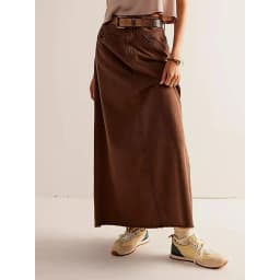 Casual Straight Denim Half Length Skirt High Waist A-Line Long Skirt for Young Women 18-24 Years Old Spring Season China Made