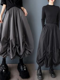 Bla Midi Skirt Women's 2026 New Summer Loose plus Size Patchwork Design Sensation Skirts Street Sle High Waist