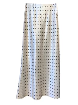 Women Polka Dot Acetate Satin Mermaid Maxi Skirt High-Waisted Slimming Fishtail Hem with Draped Elegance for Spring Autumn
