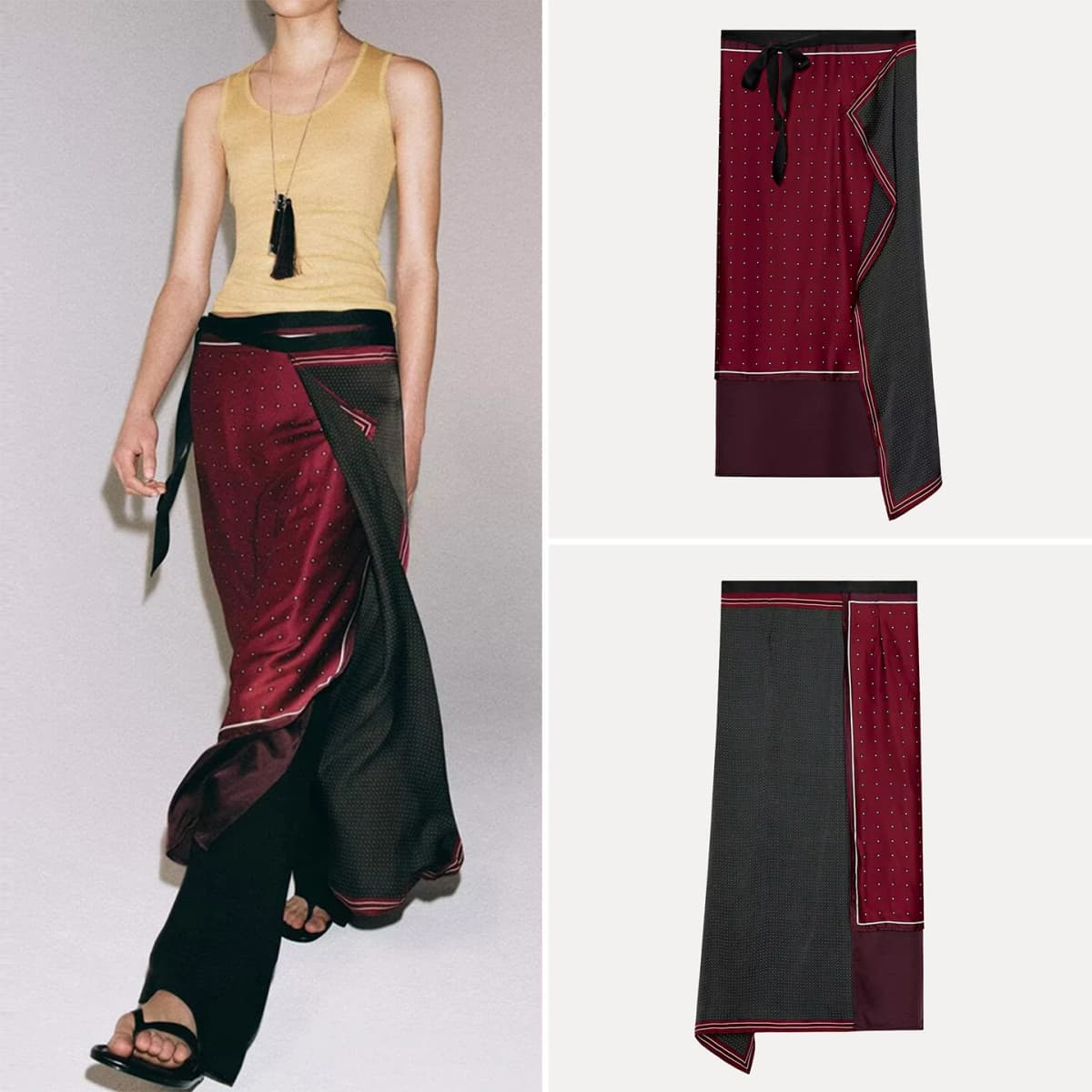 Fashionable Printed Wrap Scarf Half Skirt for Women Spring 2026 Personality Style ZADATA Loose Waist Other Material Other Pro...