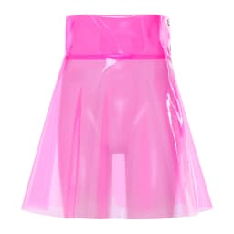 Women See Through Transparent Pvc Miniskirt High Waist Pleated Hem A-line Skirt Cover Up Skirt Clubwear for Beach Party Rave