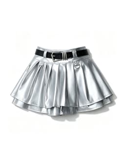 Women Black A-line Leather Skirt Vintage Aesthetic Y2k Pleated Skirt Harajuku Korean Gothic Mini Skirt Emo 2000s Clothes Summer