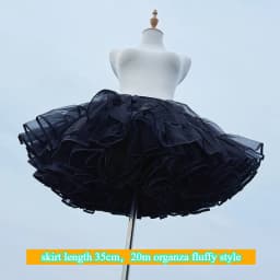Flight Heaven Lolita Petticoat Black Ultra Violent Boneless Mesh Crinoline Short Fluffy Skirt for Sweet Classic Style 35cm 45cm