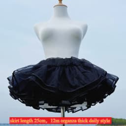 Flight Heaven Lolita Petticoat Black Ultra Violent Boneless Mesh Crinoline Short Fluffy Skirt for Sweet Classic Style 35cm 45cm