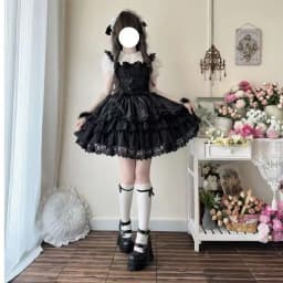 Flight Heaven Lolita Petticoat Black Ultra Violent Boneless Mesh Crinoline Short Fluffy Skirt for Sweet Classic Style 35cm 45cm