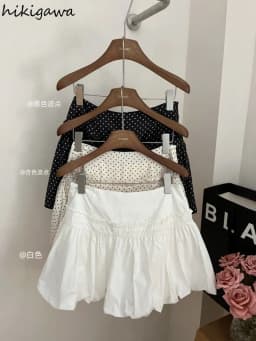 Vintage Polka Dot Women Skirt 2025 Faldas Mujer Fashion Sweet Korean Jume High Waist Summer Saia Tunic A-line Mini Skirts 7o562