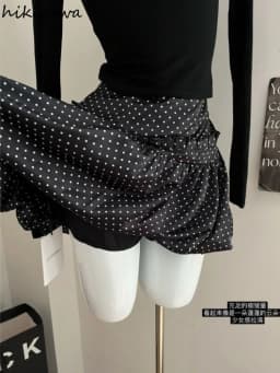 Vintage Polka Dot Women Skirt 2025 Faldas Mujer Fashion Sweet Korean Jume High Waist Summer Saia Tunic A-line Mini Skirts 7o562