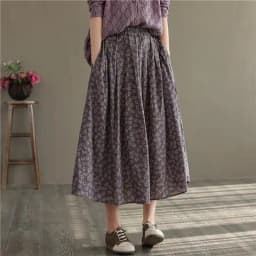 Women Casual Skirts New Arrival 2023 Autumn Vintage Style Floral Print Loose Comfortable Ladies Elegant A-line Long Skirt D536