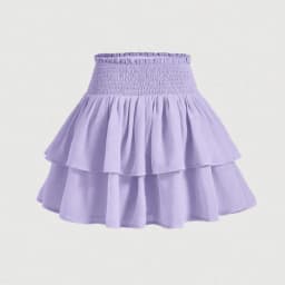 Tiered Ruffle Mini Skirt with Shirred Smocked Waist Flowy Layered Skater Skirt Spring Summer 2026 Fairycore Vacation Outfit