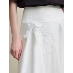 Amii Women's A-Line Skirt 2026 Summer New Elegant Lace Trim Midi Skirt Versatile Casual Loose Fit Solid Woman Clothes 12622031
