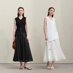 Amii Women's A-Line Skirt 2026 Summer New Elegant Lace Trim Midi Skirt Versatile Casual Loose Fit Solid Woman Clothes 12622031