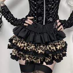 Y2K Leopard Sexy Skirt Subculture Women French Hotsweet Streetwear Patchwork Mini Skirts High Street Sweet Cute Slim Cake Skirt