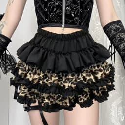 Y2K Leopard Sexy Skirt Subculture Women French Hotsweet Streetwear Patchwork Mini Skirts High Street Sweet Cute Slim Cake Skirt