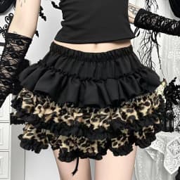 Y2K Leopard Sexy Skirt Subculture Women French Hotsweet Streetwear Patchwork Mini Skirts High Street Sweet Cute Slim Cake Skirt