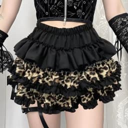 Y2K Leopard Sexy Skirt Subculture Women French Hotsweet Streetwear Patchwork Mini Skirts High Street Sweet Cute Slim Cake Skirt