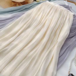 Ladies A-line Skirt White Maxi Skirt Woman Dance Dresses Clothing Sales Mesh Ruffles Design Luxury Elegant Casual Chic Solid