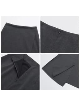 CHIC VEN New Women Skirts Loose Casual Solid Straight Tube Design Irregular Slit Female Skirt Ladies Clothes Spring Autumn 2025