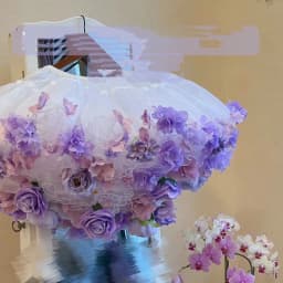 Flowers Crinoline Sweet Fairy Lolita Spring and Summer Bubble Skirt Gorgeous French Elegant Girl Women's Organza Midi Skirt