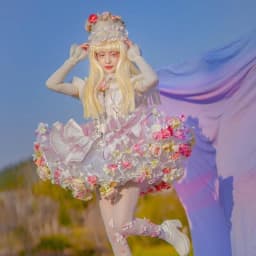 Flowers Crinoline Sweet Fairy Lolita Spring and Summer Bubble Skirt Gorgeous French Elegant Girl Women's Organza Midi Skirt