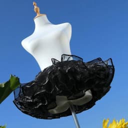 4 Tiered Lolita Petticoat Fluff Volume Underskirt Midnight Black Super Stuffed Petticoat Boneless Violent Skirt Support