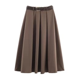 High Waist A-Line Midi Skirt with Belt Autumn New Arrival Women's Fashion Elegant Standard Fit Casual High Waist Midi Skirt