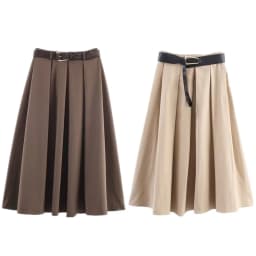 High Waist A-Line Midi Skirt with Belt Autumn New Arrival Women's Fashion Elegant Standard Fit Casual High Waist Midi Skirt