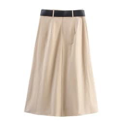 High Waist A-Line Midi Skirt with Belt Autumn New Arrival Women's Fashion Elegant Standard Fit Casual High Waist Midi Skirt