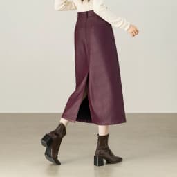 SENTUBILA Women's A-Line PU Leather Skirt 2026 Autumn New Back Split Hem Comfortable Commuter Casual Midi Skirt Ladies 153QA3200