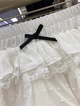 Korean Fashion Clothing Sweet White French Lace Bow Cake Skirt Women Summer New Retro Casual Loose High Waist Slim Short Skirt