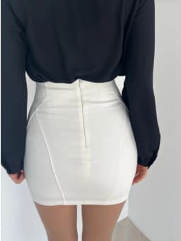 WOMENGAGA Fashion Mini Skirts Korea 2024 Autumn/Winter New High Waist Tight Simple Solid Color Hip Wrapped Short Skirts 3JAB