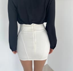WOMENGAGA Fashion Mini Skirts Korea 2024 Autumn/Winter New High Waist Tight Simple Solid Color Hip Wrapped Short Skirts 3JAB