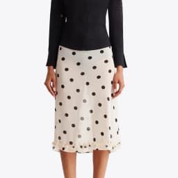 Y2k Fairy Coquette Skirts Dress Women's Midi Skirt See Through Low Rise Ruffled Hem Dot Pattern White Black Mesh Sheer Skirt
