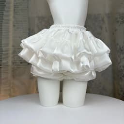 Y2K Sweet and Kawaii Shiny Satin Tiered Ruffle Puff Bloomers High Waist Elastic Waist Anti-Exposure All-match Mini Skirt 7Color