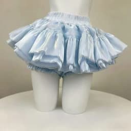 Y2K Sweet and Kawaii Shiny Satin Tiered Ruffle Puff Bloomers High Waist Elastic Waist Anti-Exposure All-match Mini Skirt 7Color