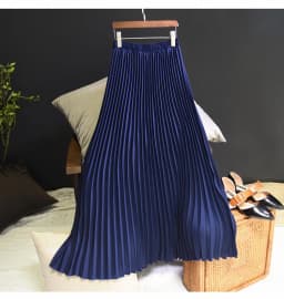 Vintage Pleated Midi Long Skirt For Women Korean Fashion Casual High Waist Chiffon Skirts Jupe Faldas 18 Color Spring Autumn