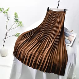 Vintage Pleated Midi Long Skirt For Women Korean Fashion Casual High Waist Chiffon Skirts Jupe Faldas 18 Color Spring Autumn