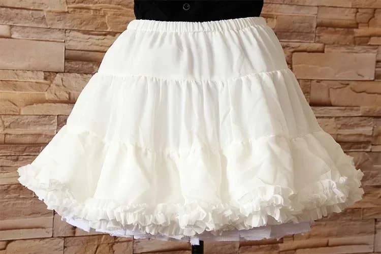 Sweet A-line Petticoat White Soft Five Layer Lolita Petticoat Hoopless Ruffle Short Tutu Skirt