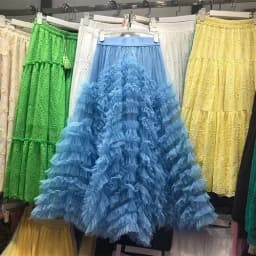 Voille Skirts Women Y2k High Waist Elastic Jupe Ladies Tulle Cake Mujer Faldas Ruffles Long Female Casual Mesh Skirt Dropship