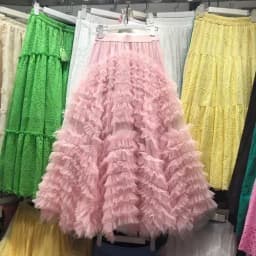 Voille Skirts Women Y2k High Waist Elastic Jupe Ladies Tulle Cake Mujer Faldas Ruffles Long Female Casual Mesh Skirt Dropship