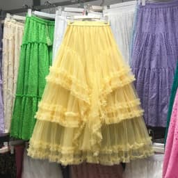Voille Skirts Women Y2k High Waist Elastic Jupe Ladies Tulle Cake Mujer Faldas Ruffles Long Female Casual Mesh Skirt Dropship