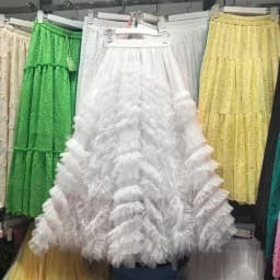 Voille Skirts Women Y2k High Waist Elastic Jupe Ladies Tulle Cake Mujer Faldas Ruffles Long Female Casual Mesh Skirt Dropship