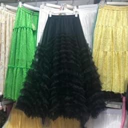 Voille Skirts Women Y2k High Waist Elastic Jupe Ladies Tulle Cake Mujer Faldas Ruffles Long Female Casual Mesh Skirt Dropship