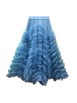 Voille Skirts Women Y2k High Waist Elastic Jupe Ladies Tulle Cake Mujer Faldas Ruffles Long Female Casual Mesh Skirt Dropship