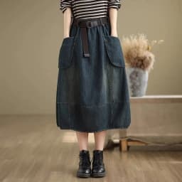 Spring Female High-end Loose Denim Skirts 2025 Women Large Size 5XL A-line Jeans Korean Ladies Fashion High Waist Cowboy Skirt