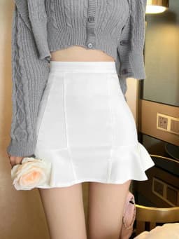 Women's Skirt Coquette Female Skirts Tight Ruffle Wrap Sexy Luxury Elegant Korean Fashion New in 2025 Trend V Y2k Vintage Modest